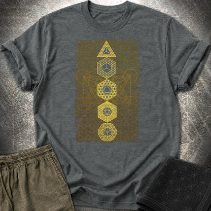 Platonic Solids Metatron's Background T-Shirt - Platonic Solids Metatron's Background T-Shirt - Dark Heather