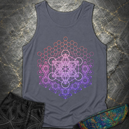 Metatron And Flower Connection - Metatron And Flower Connection Tank Top - Denim