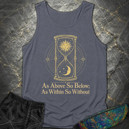 As Above So Below Hourglass - As Above So Below Hourglass Comfort Tank Top - Denim
