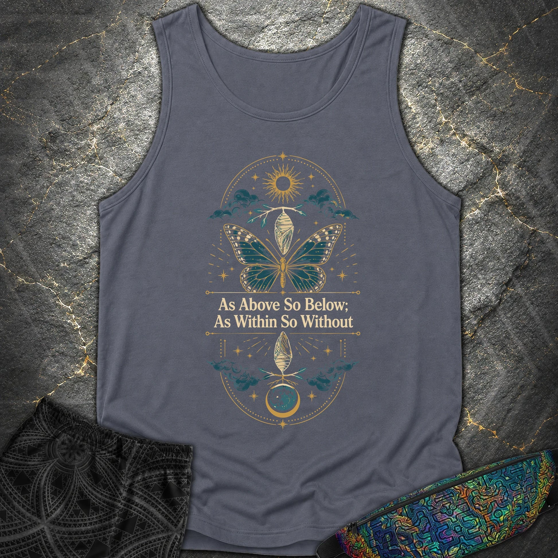 As Above So Below Transformation - As Above So Below Transformation Comfort Tank Top - Denim
