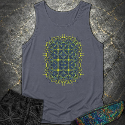 Electric Geometric Matrix - Electric Geometric Matrix Comfort Tank Top - Denim