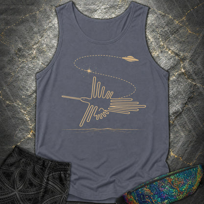 Geoglif Ptaka I Latający Spodek - Geoglif Ptaka I Latający Spodek Comfort Tank Top - Denim