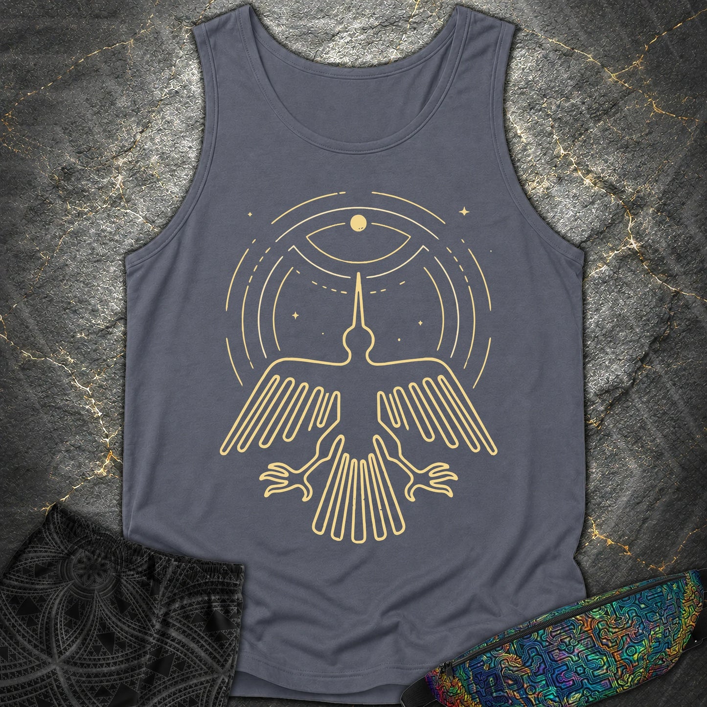 Geoglif Ptaka - Geoglif Ptaka Comfort Tank Top - Denim