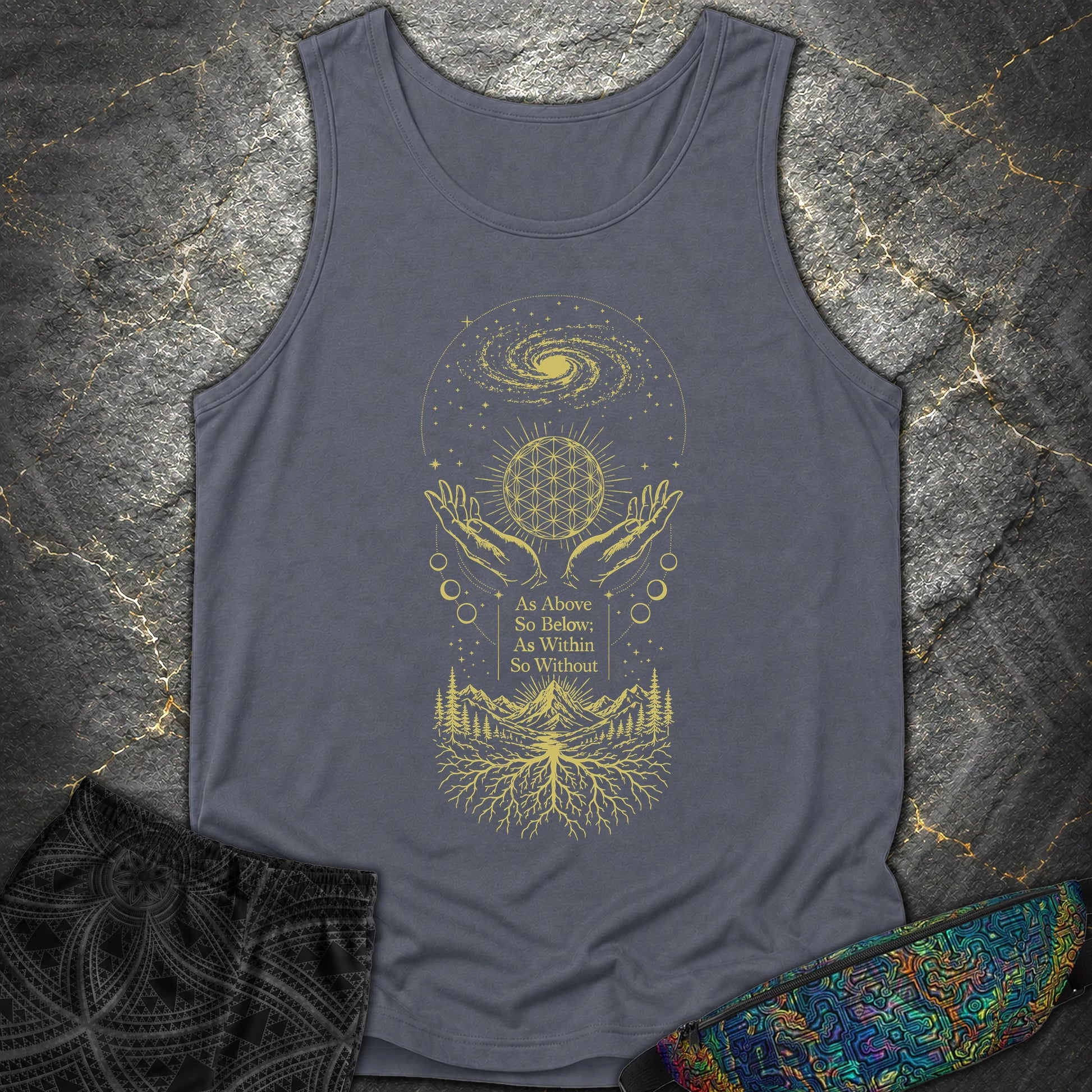 As Above So Below Flower Of Life - As Above So Below Flower Of Life Comfort Tank Top - Denim