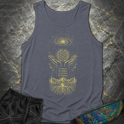 As Above So Below Flower Of Life - As Above So Below Flower Of Life Comfort Tank Top - Denim