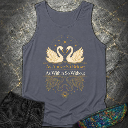 As Above So Below Swans - As Above So Below Swans Comfort Tank Top - Denim