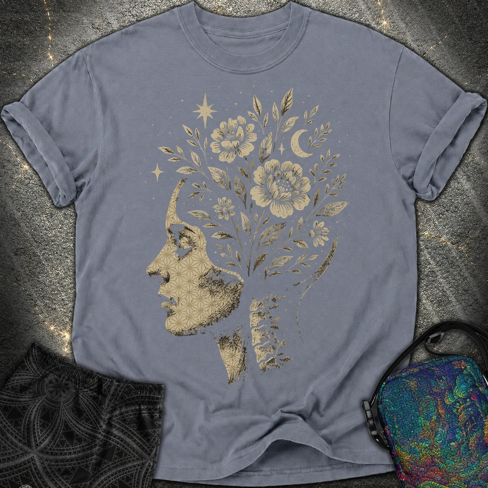 Inner Garden T-Shirt - Inner Garden Comfort T-Shirt - Denim
