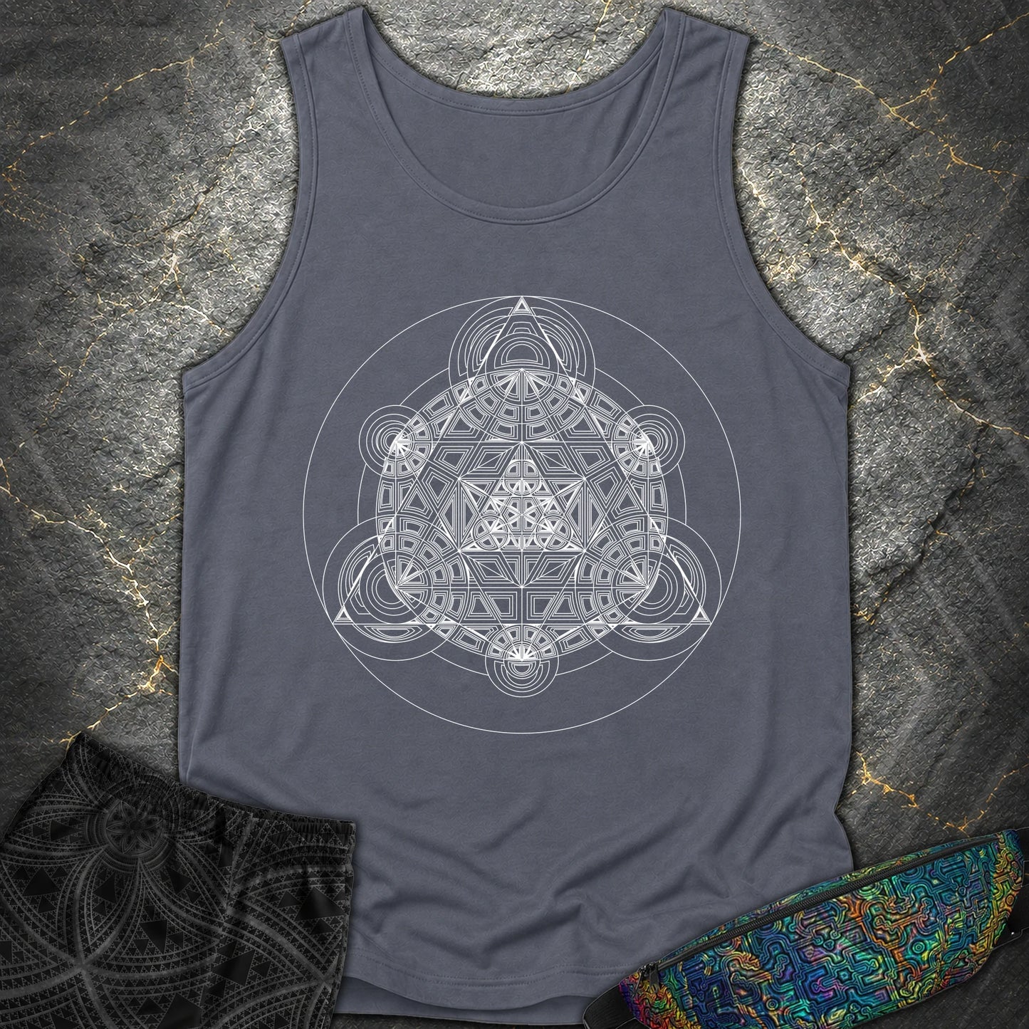Sacred Mosaic T-Shirt - Sacred Mosaic Comfort Tank Top - Denim