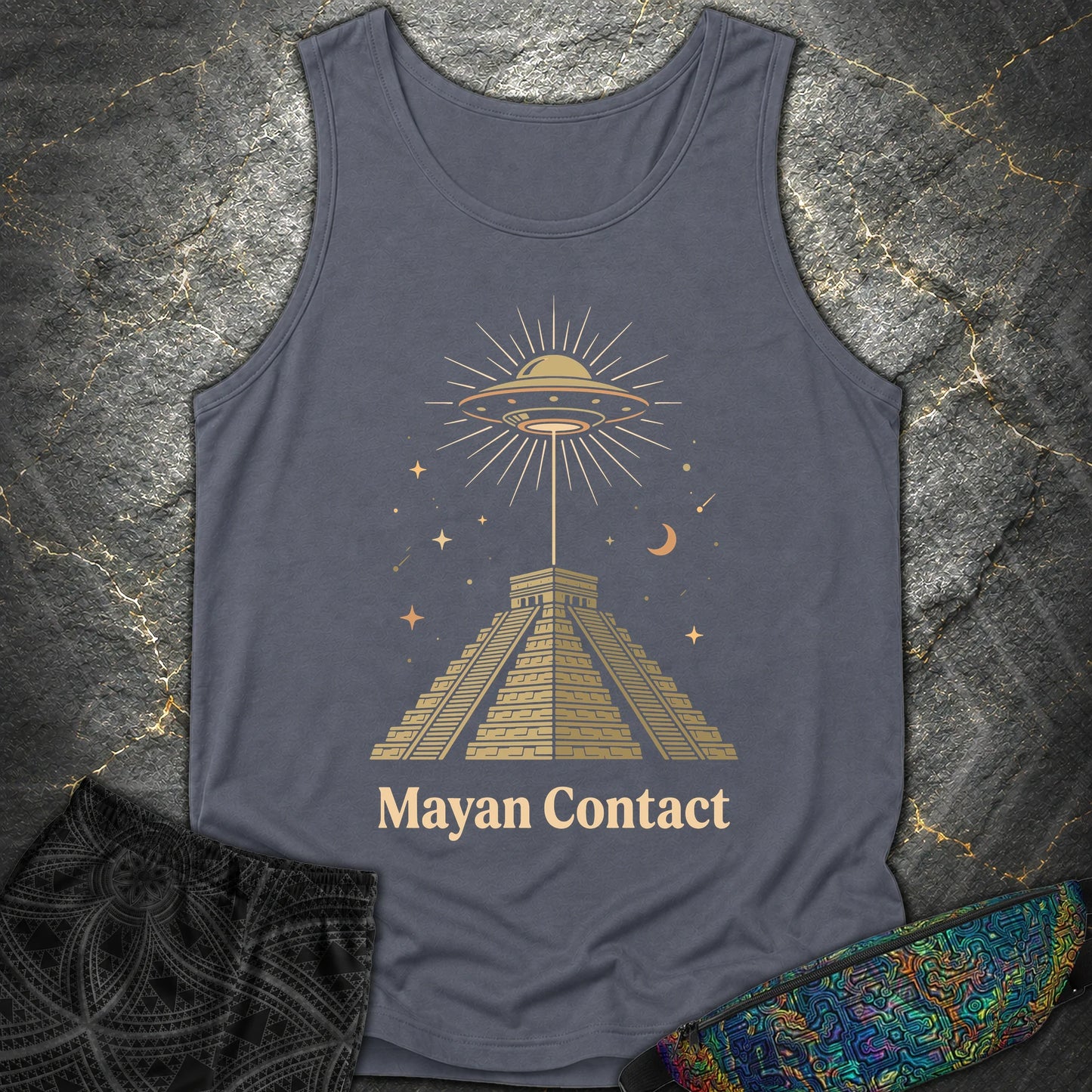Piramida Majów I UFO 2 - Piramida Majów I UFO 2 Comfort Tank Top - Denim