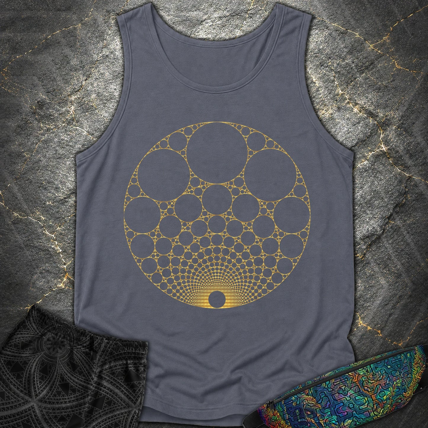 Apollonian Gasket T-Shirt - Apollonian Gasket Comfort Tank Top - Denim