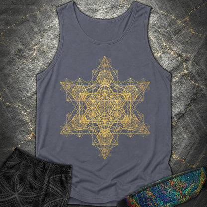 Metatron Fractal Star Tank Top - Metatron Fractal Star Tank Top - Denim