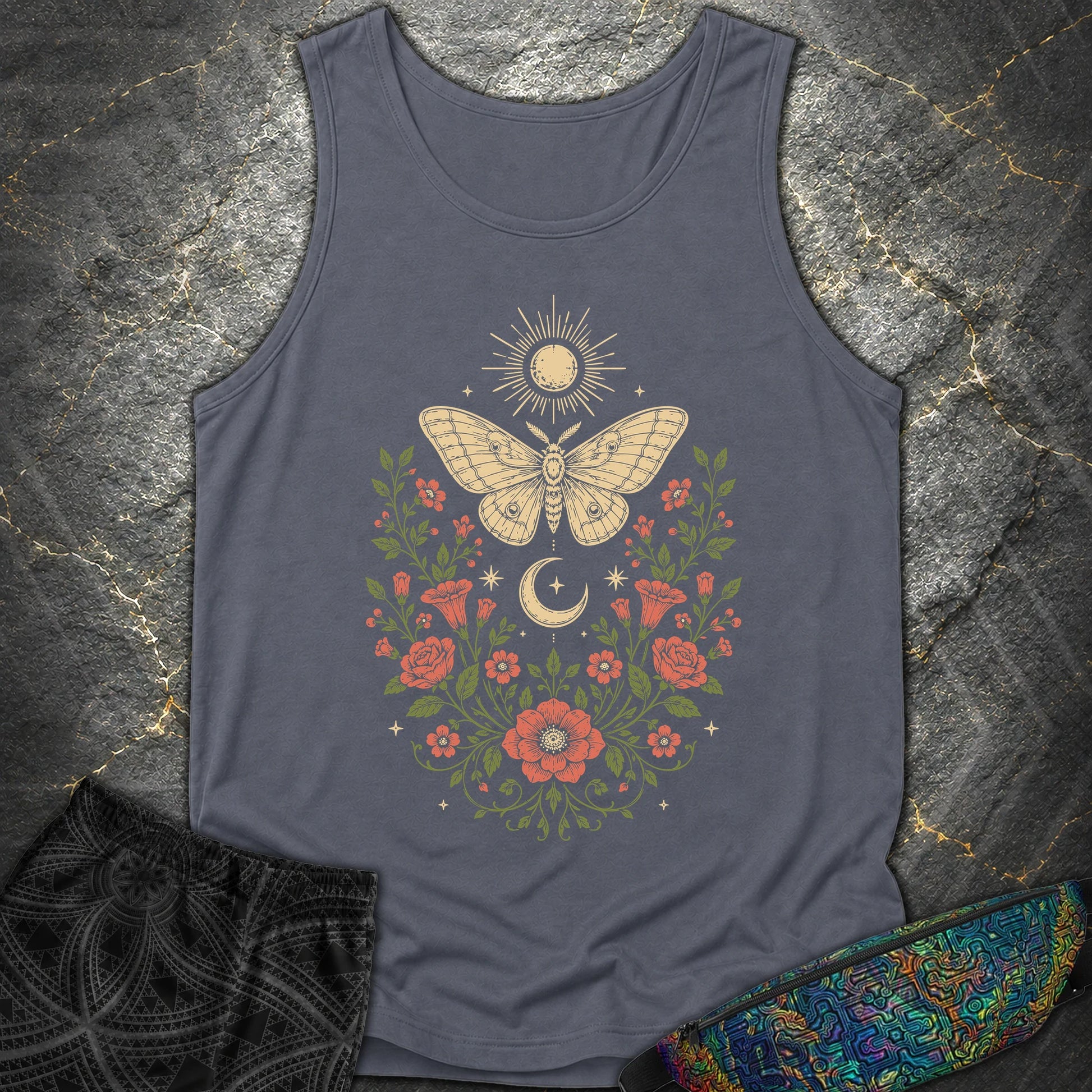 Sun Moon Moth - Sun Moon Moth Comfort Tank Top - Denim