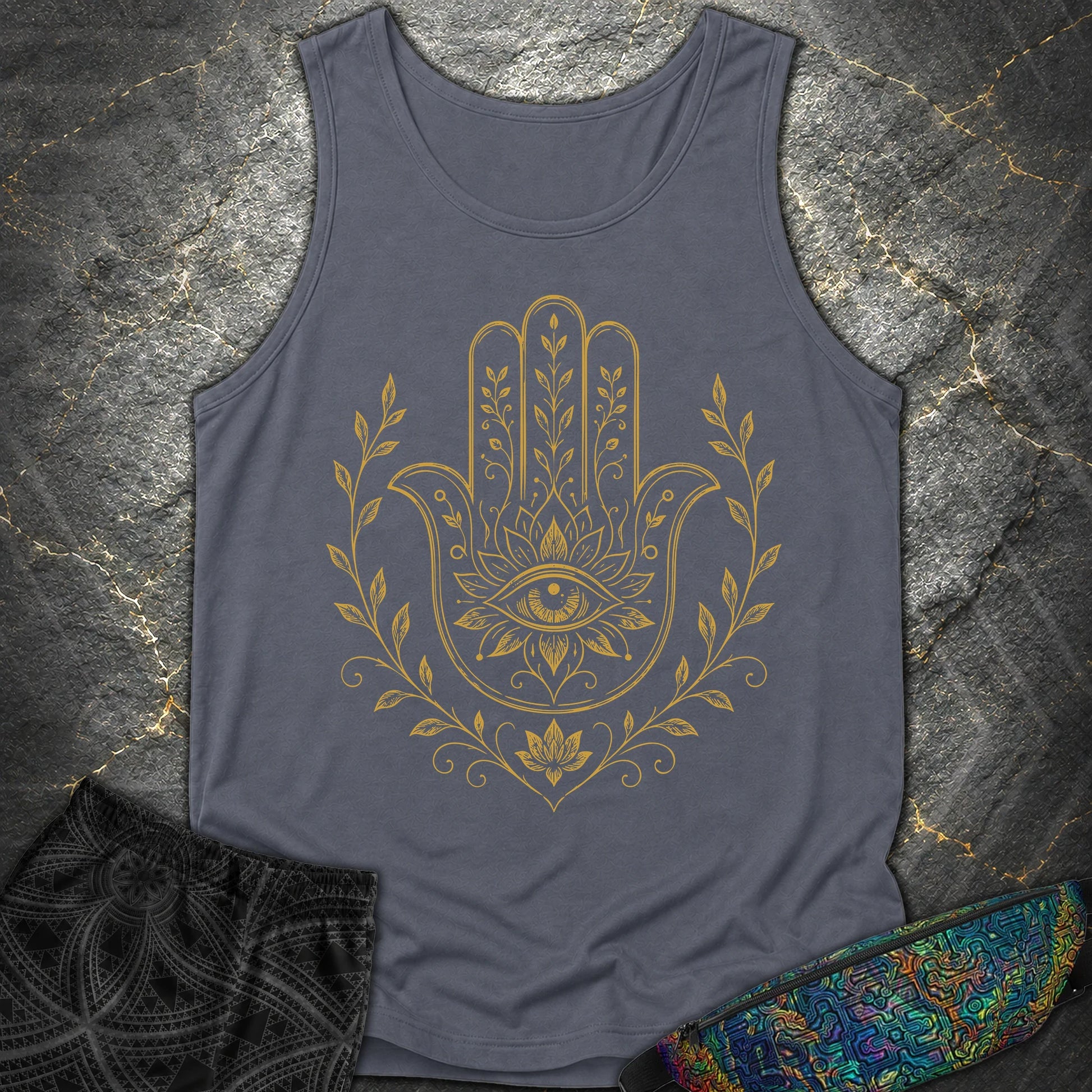 Hamsa Mandala - Hamsa Mandala Comfort Tank Top - Denim