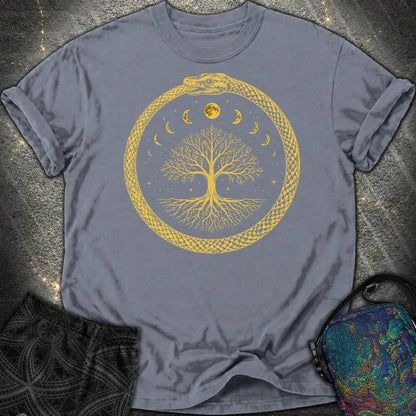 Ouroboros Moon Tree Comfort T-Shirt - Ouroboros Moon Tree Comfort T-Shirt - Denim