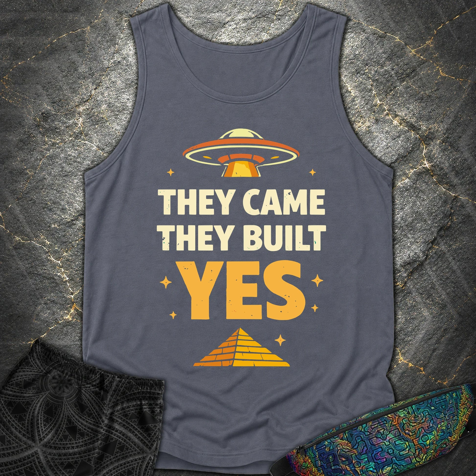 They Came They Built Yes - They Came They Built Yes Comfort Tank Top - Denim