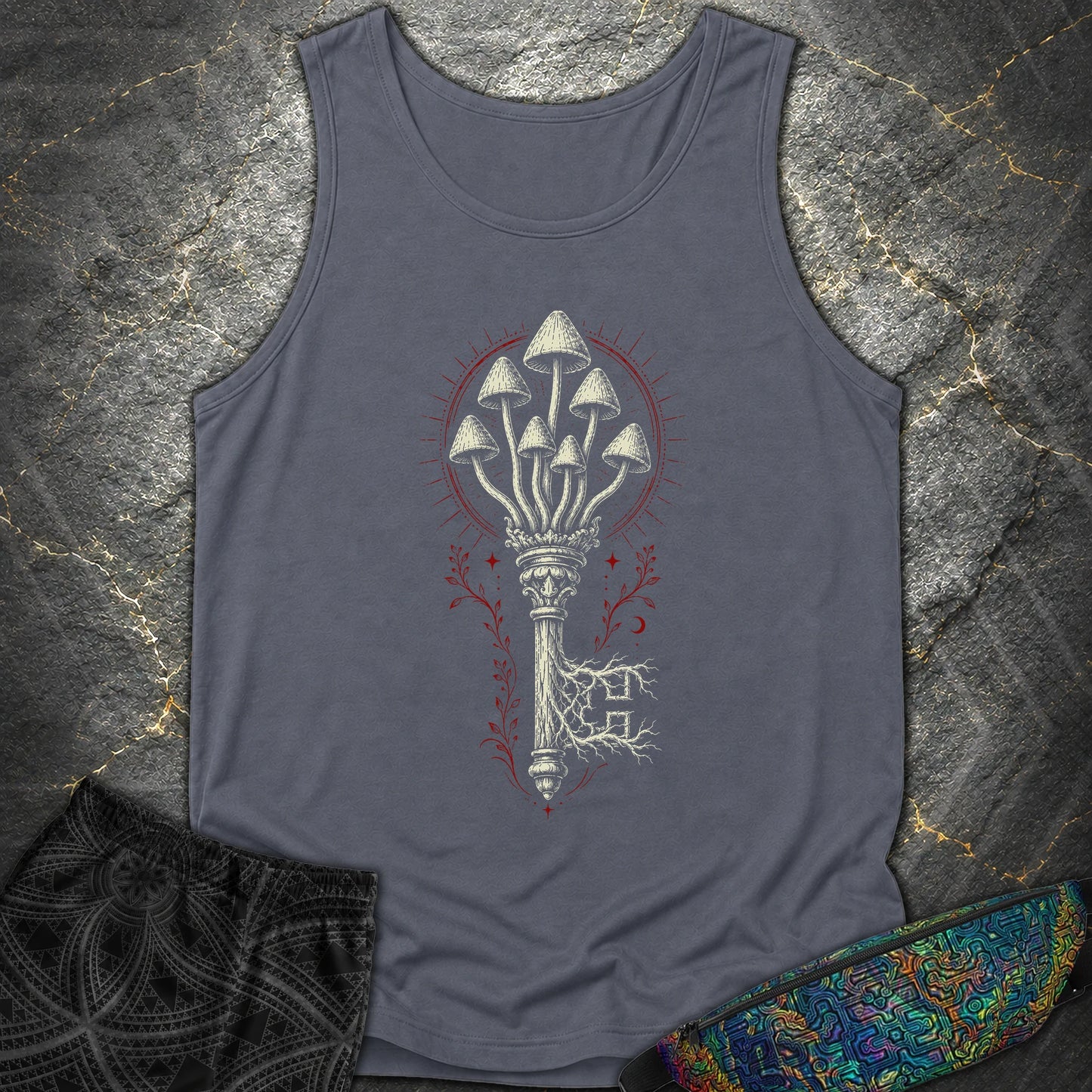 The Mushroom Key - The Mushroom Key Comfort Tank Top - Denim