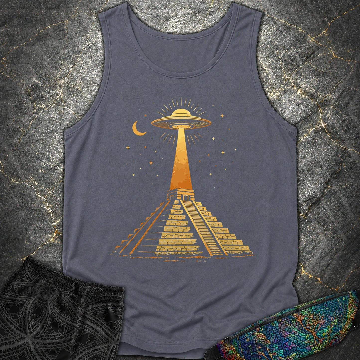 Piramida Majów I UFO - Piramida Majów I UFO Comfort Tank Top - Denim