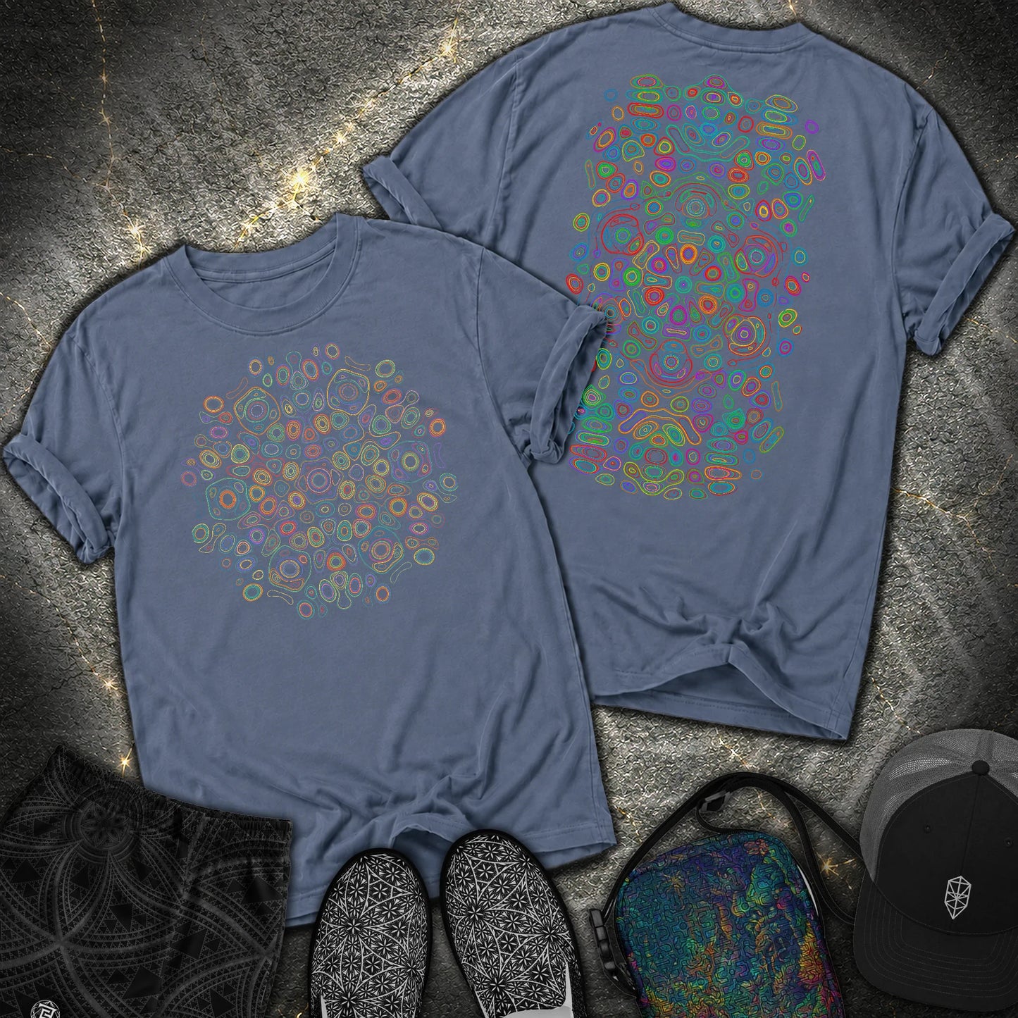 Frequency Of Color 2 Sided Comfort T-Shirt - Frequency Of Color 2 Sided Comfort T-Shirt - Denim