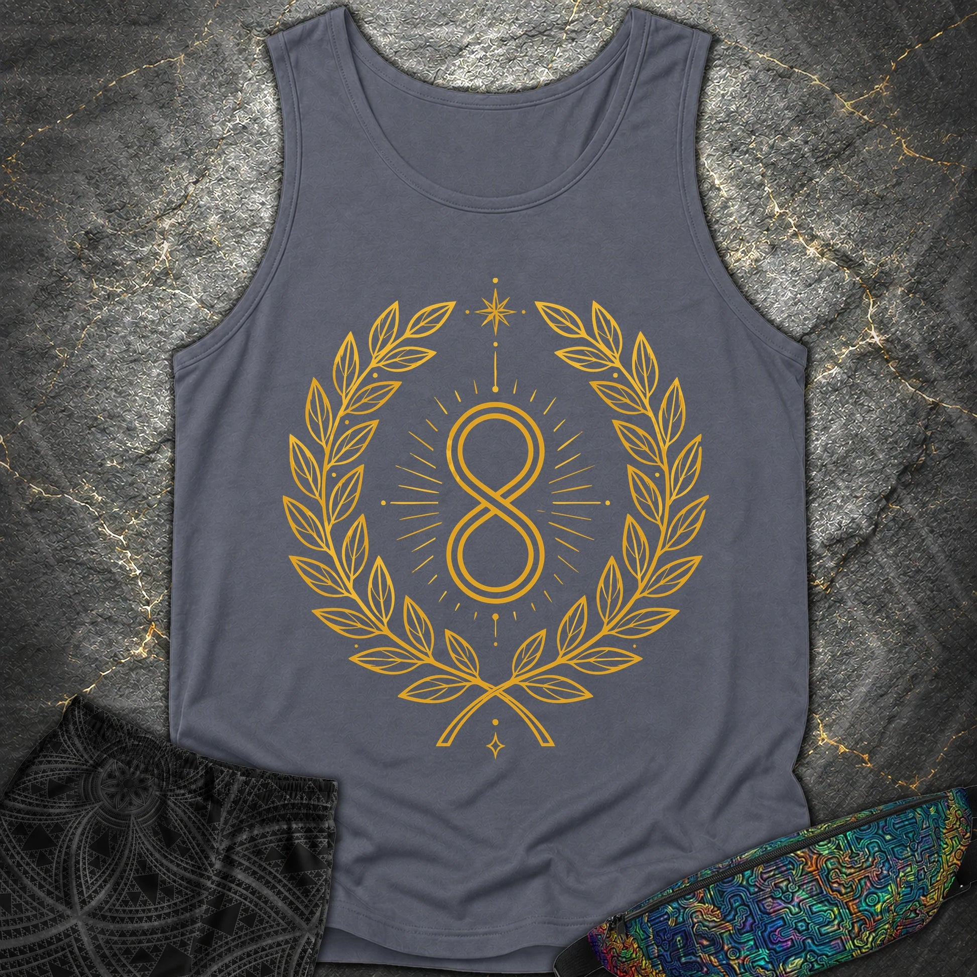 888 Infinity Wreath Unisex Comfort Tank Top - 888 Infinity Wreath Unisex Comfort Tank Top - Denim