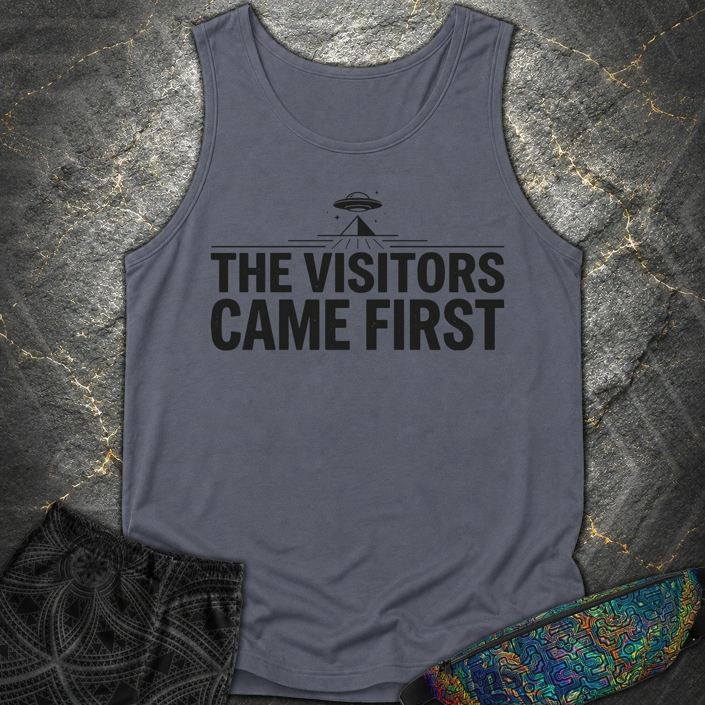 The Visittors Come First Czarne - The Visittors Come First Czarne Comfort Tank Top - Denim