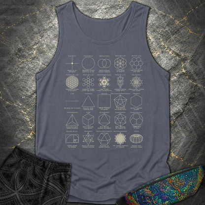 Sacred Geometry Figures Comfort Tank Top - Sacred Geometry Figures Comfort Tank Top - Denim