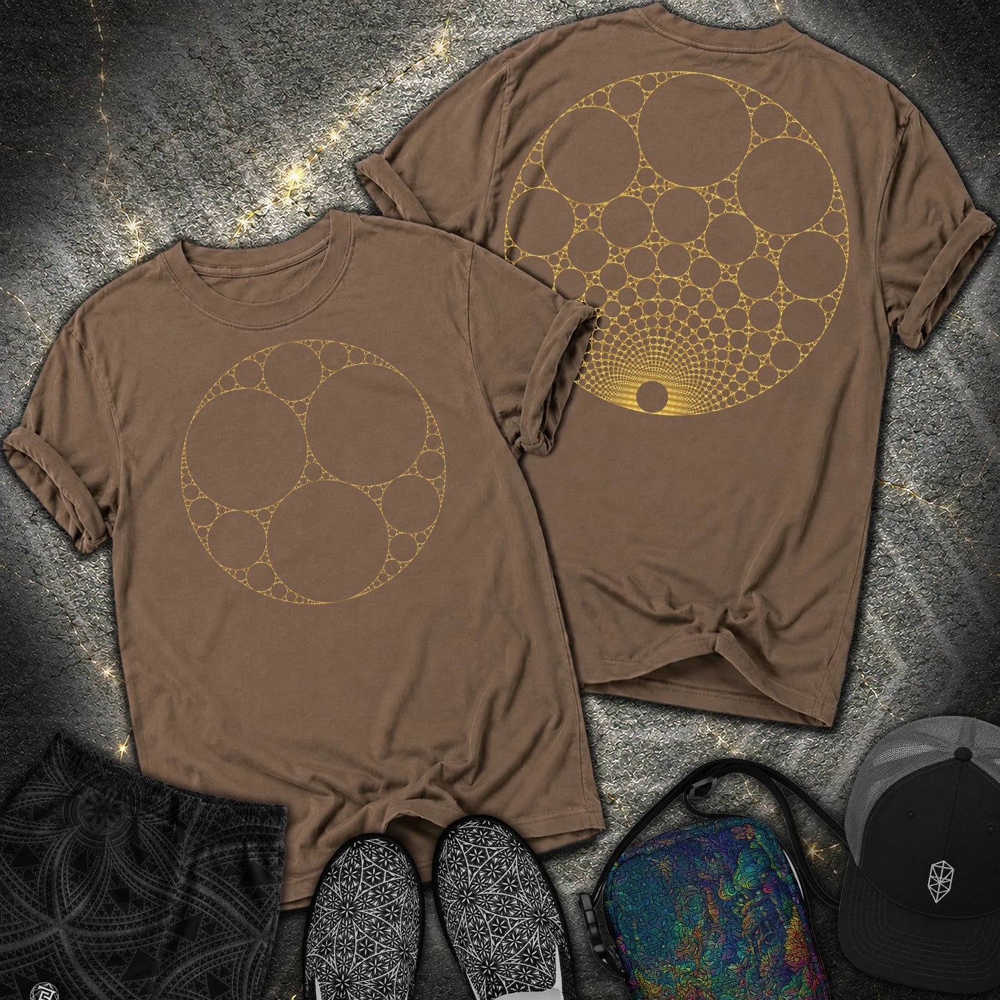 Apollonian Gasket 2 Sided T-Shirt - Apollonian Gasket 2 Sided Comfort T-Shirt - Espresso