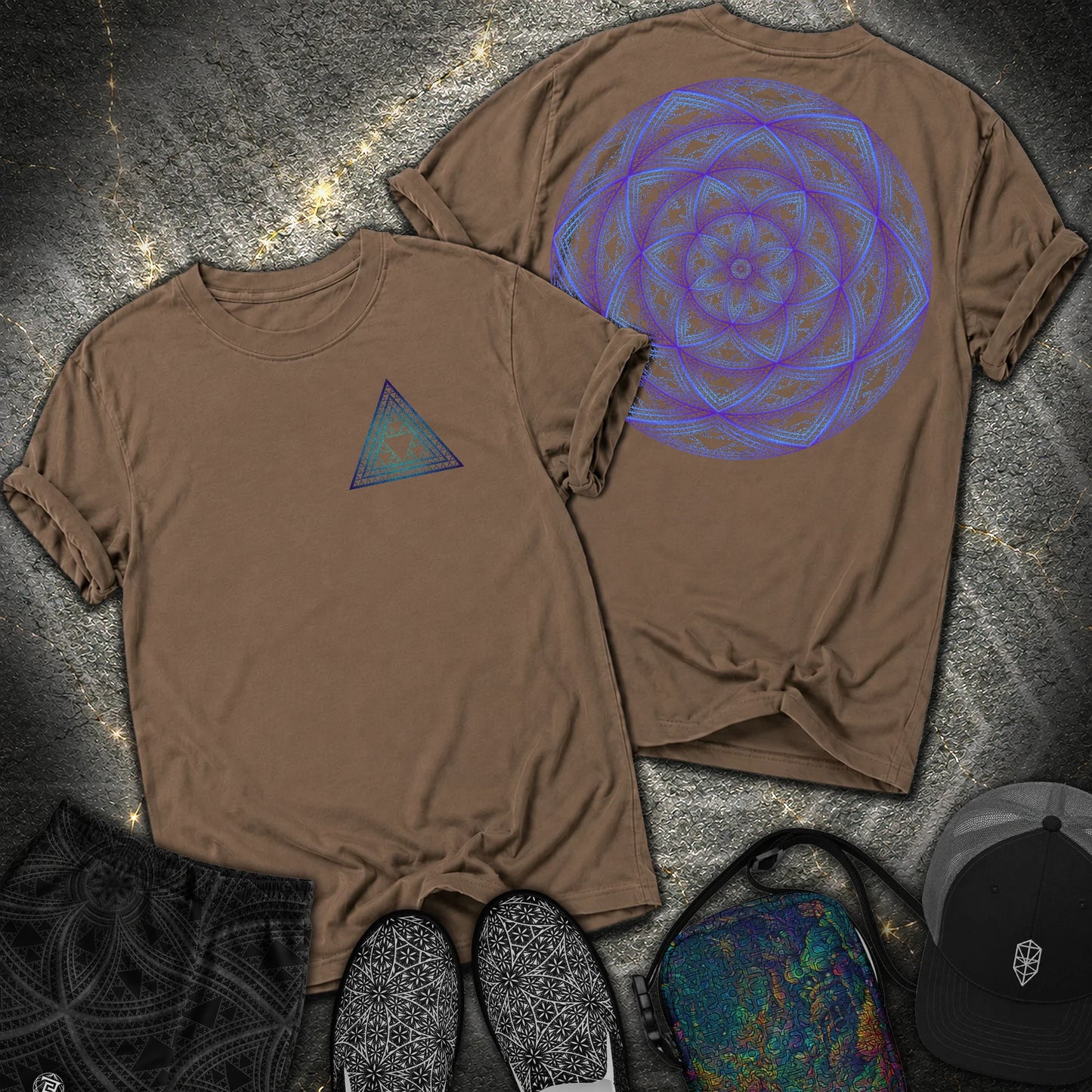 Sierpinski Seed Of Life 2 Sided Comfort T-Shirt - Sierpinski Seed Of Life 2 Sided Comfort T-Shirt - Espresso