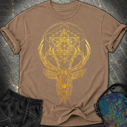 Metatron's Cube Deer T-Shirt - Metatron's Cube Deer Comfort T-Shirt - Espresso