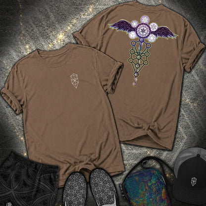 Winged Metatron Ascension 2 Sided Comfort T-Shirt - Winged Metatron Ascension 2 Sided Comfort T-Shirt - Espresso