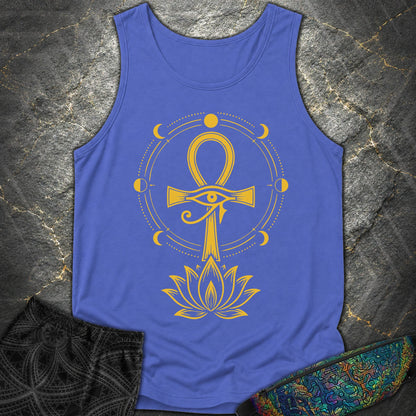 Eye of Life Above Lotus - Eye of Life Above Lotus Comfort Tank Top - Flo Blue