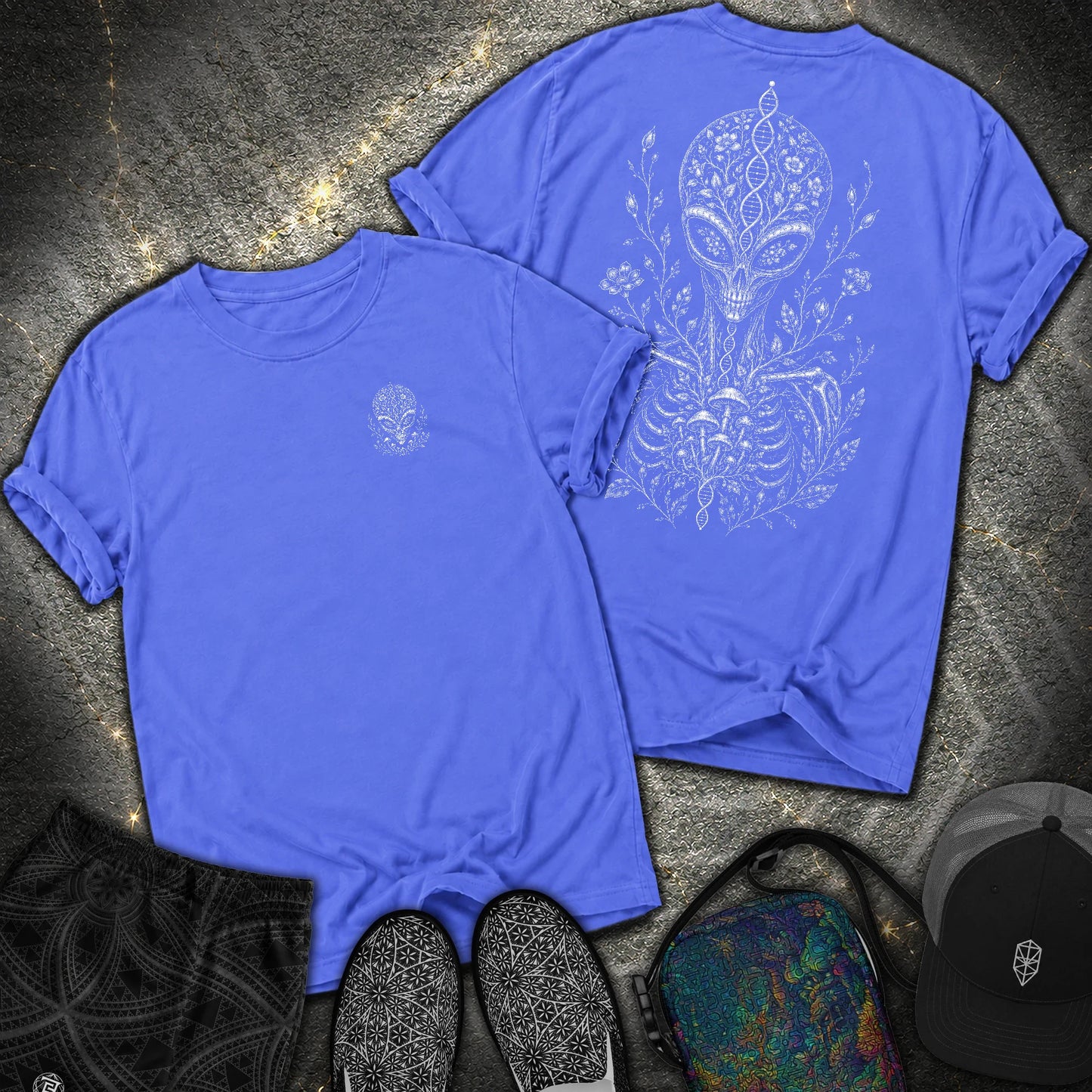 Ultraterrestrial 2 Sided Comfort T-Shirt - Ultraterrestrial 2 Sided Comfort T-Shirt - Flo Blue