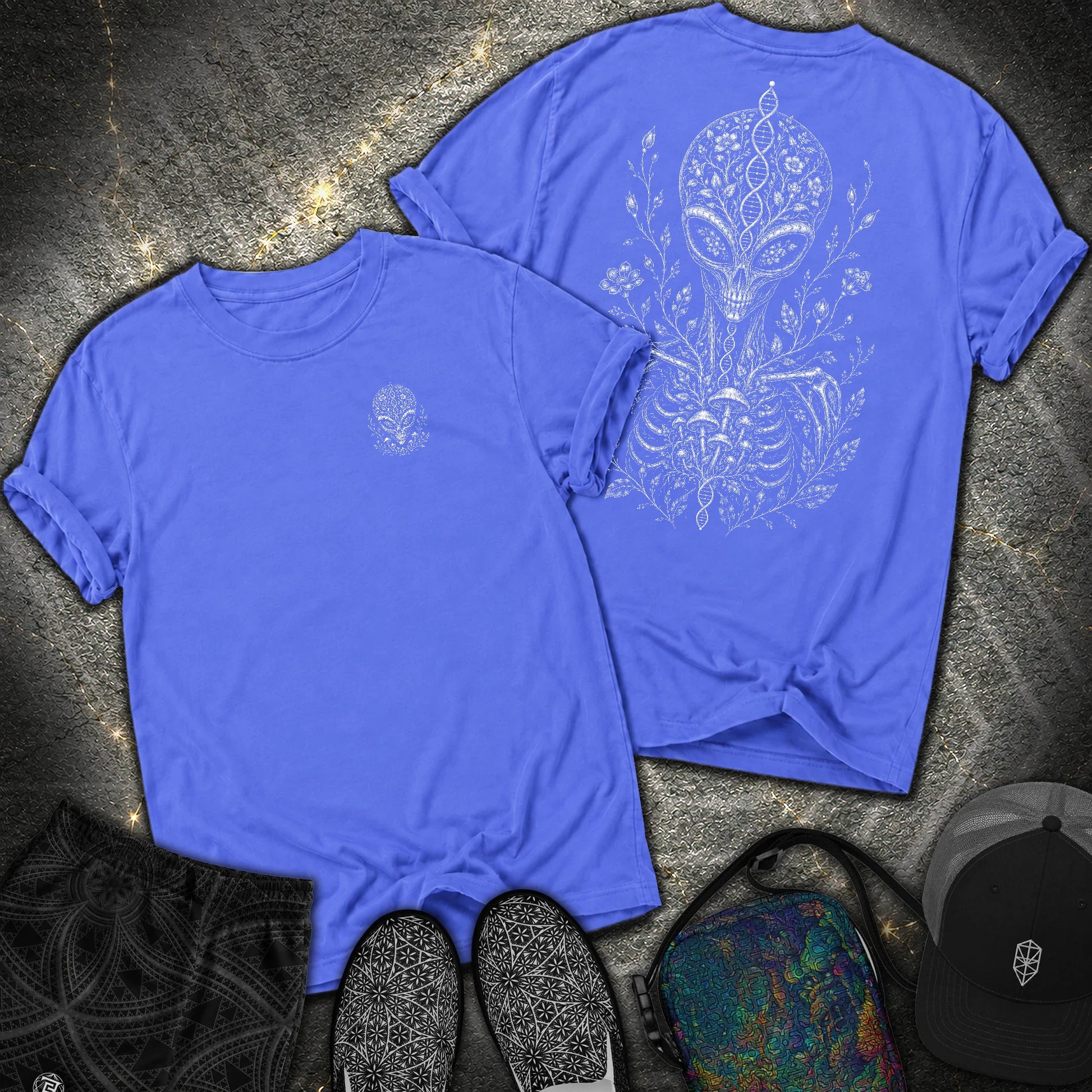 Ultraterrestrial 2 Sided Comfort T-Shirt - Ultraterrestrial 2 Sided Comfort T-Shirt - Flo Blue