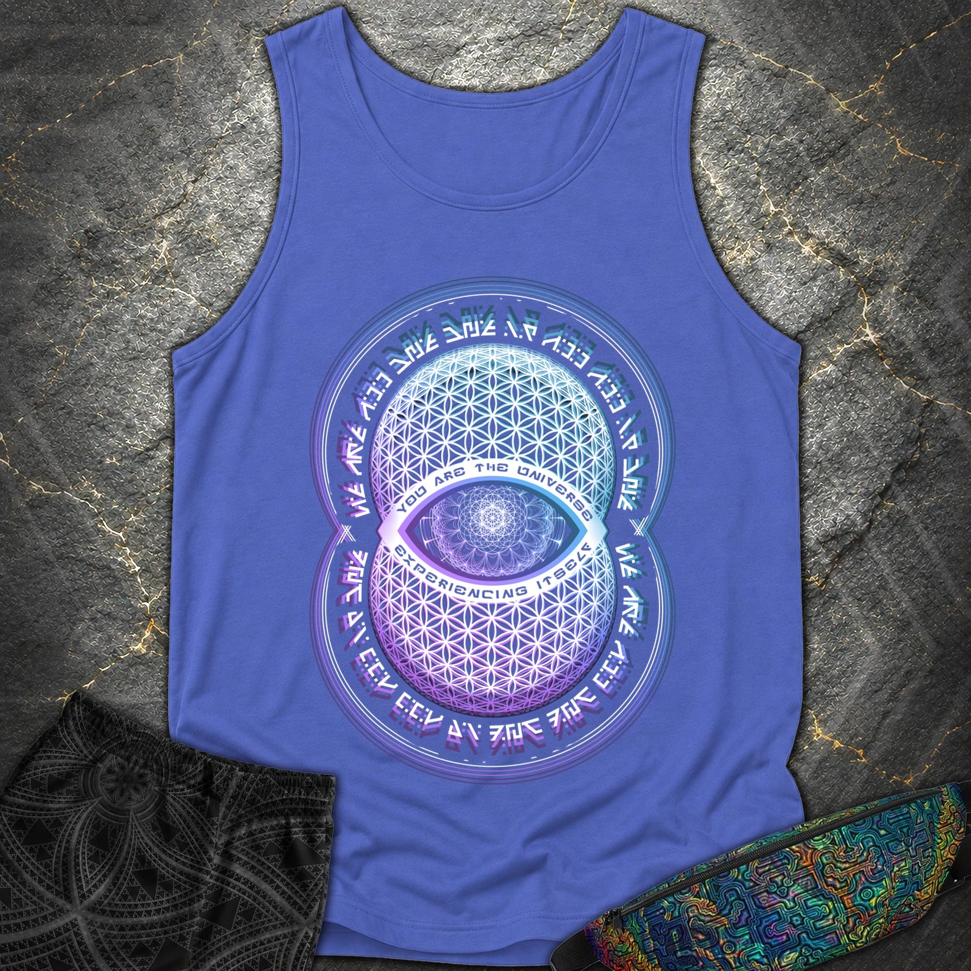 Alan Watts You Are The Universe T-Shirt - Alan Watts You Are The Universe Comfort Tank Top - Flo Blue