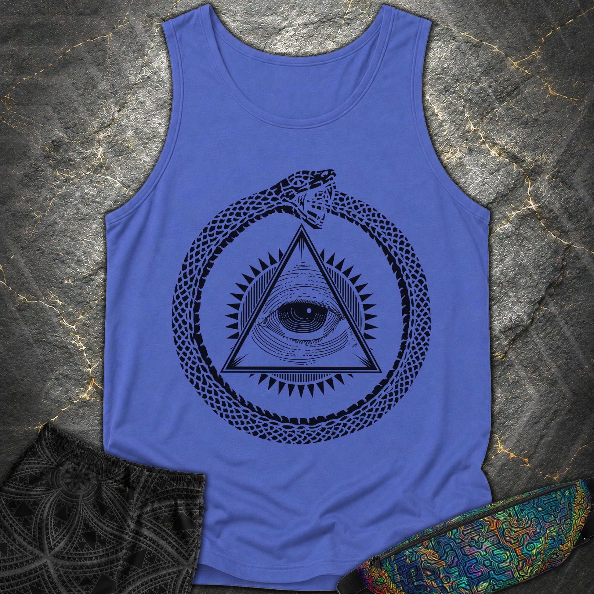Ouroboros Eye of Providence - Ouroboros Eye of Providence Comfort Tank Top - Flo Blue