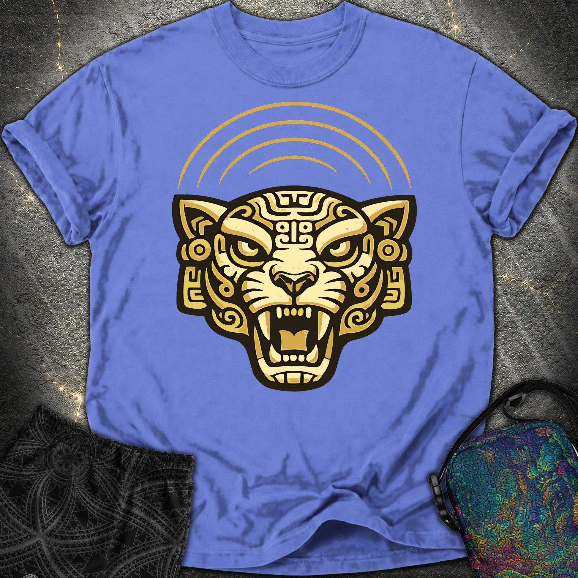 Mayan Jaguar - Mayan Jaguar Comfort T-Shirt - Flo Blue