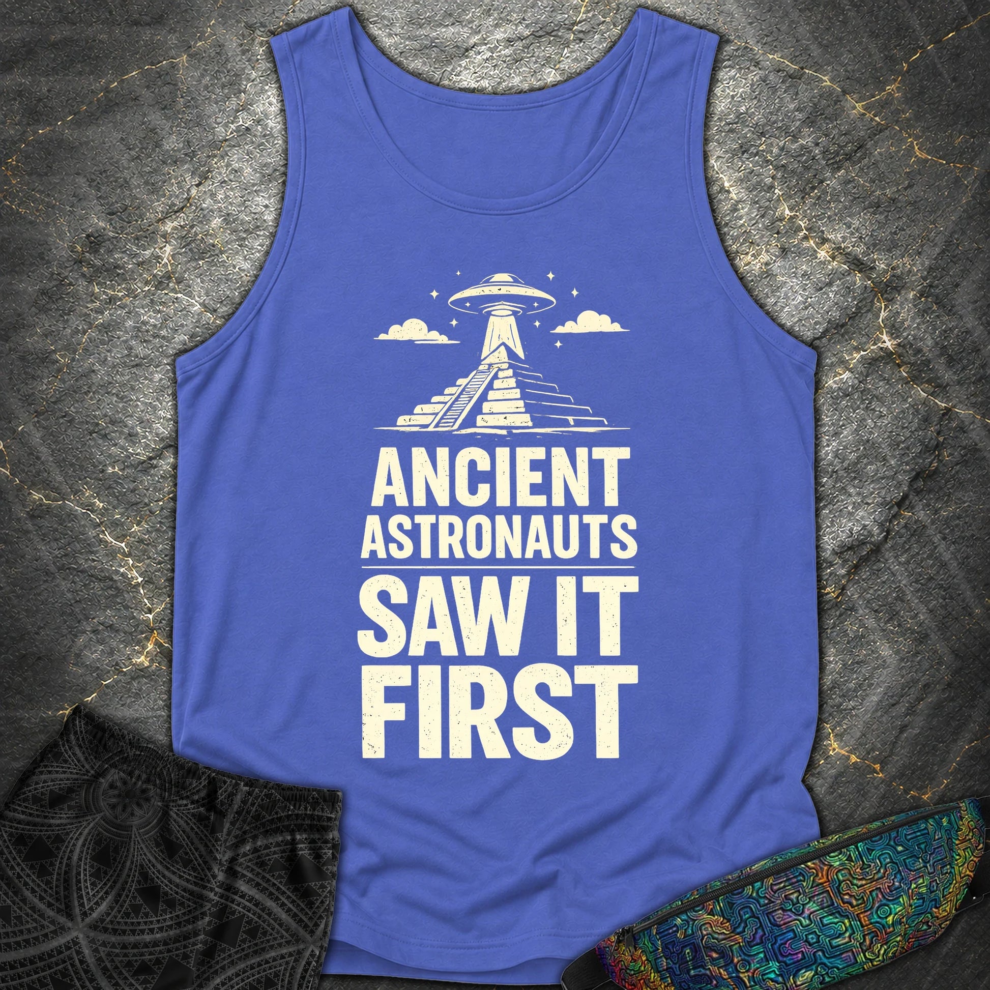 Ancient Astronaut Saw It First - Ancient Astronaut Saw It First Comfort Tank Top - Flo Blue