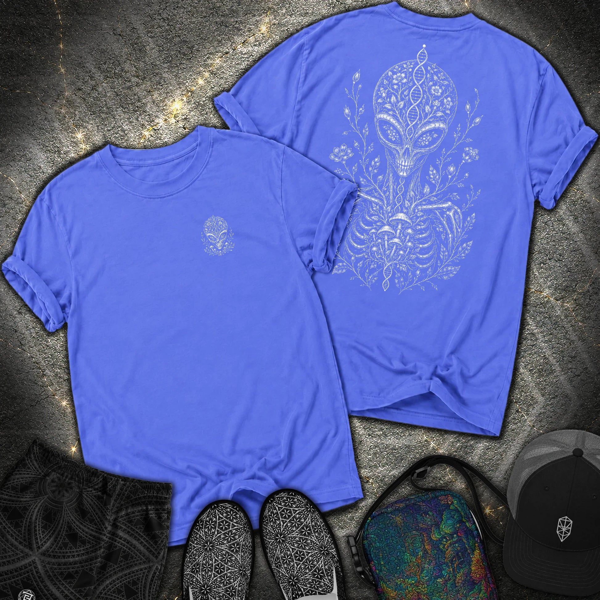 Intraterrestial - Intraterrestial 2 Sided Comfort T-Shirt - Flo Blue