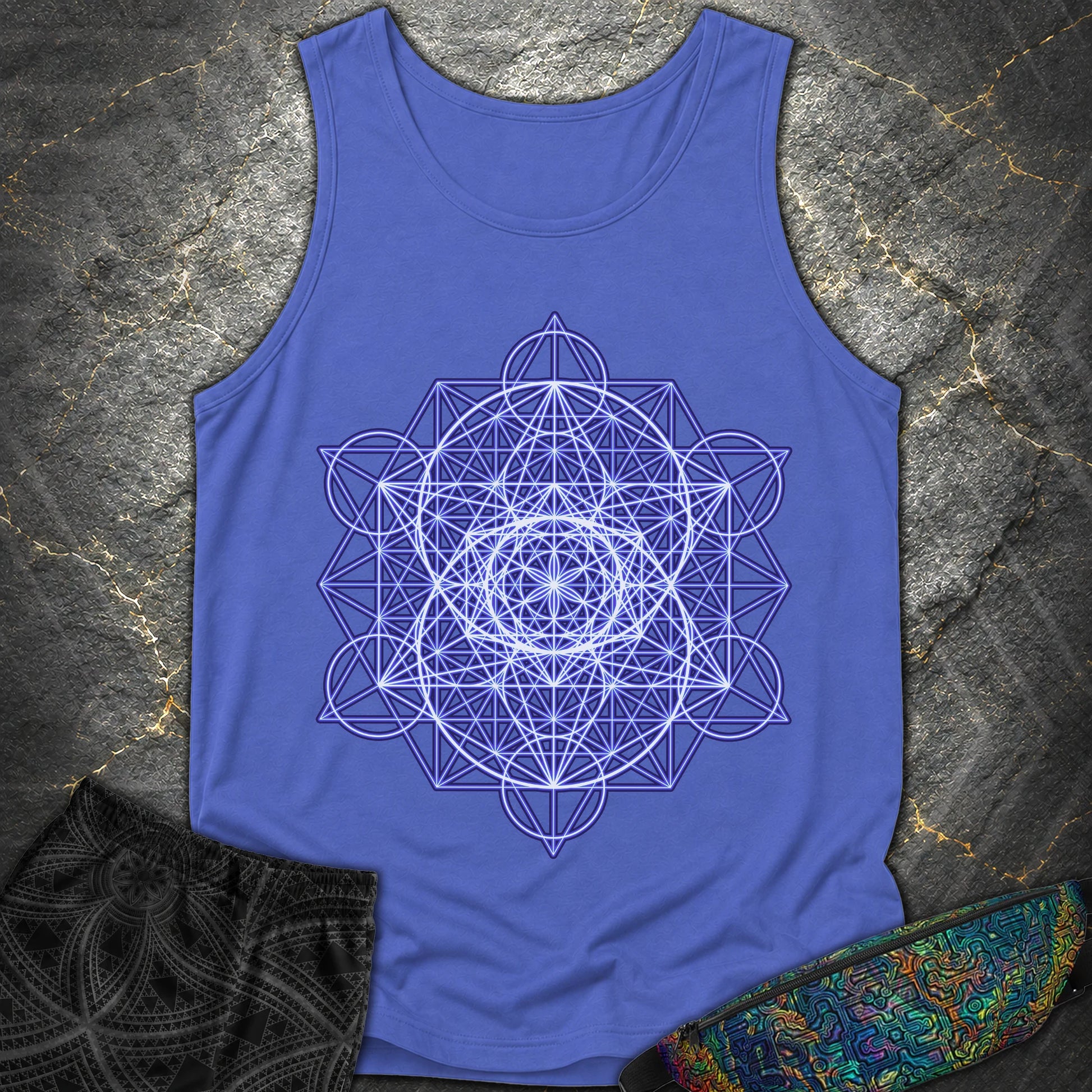 Vesica Eye Of The Universe - Vesica Eye Of The Universe Comfort Tank Top - Flo Blue