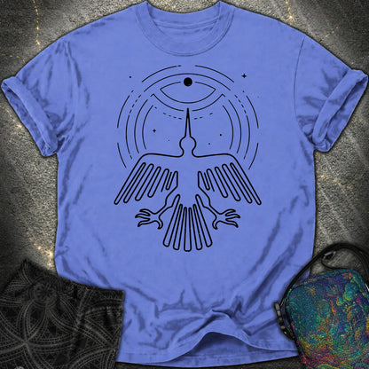 Geoglif Ptaka Biale - Geoglif Ptaka Biale Comfort T-Shirt - Flo Blue