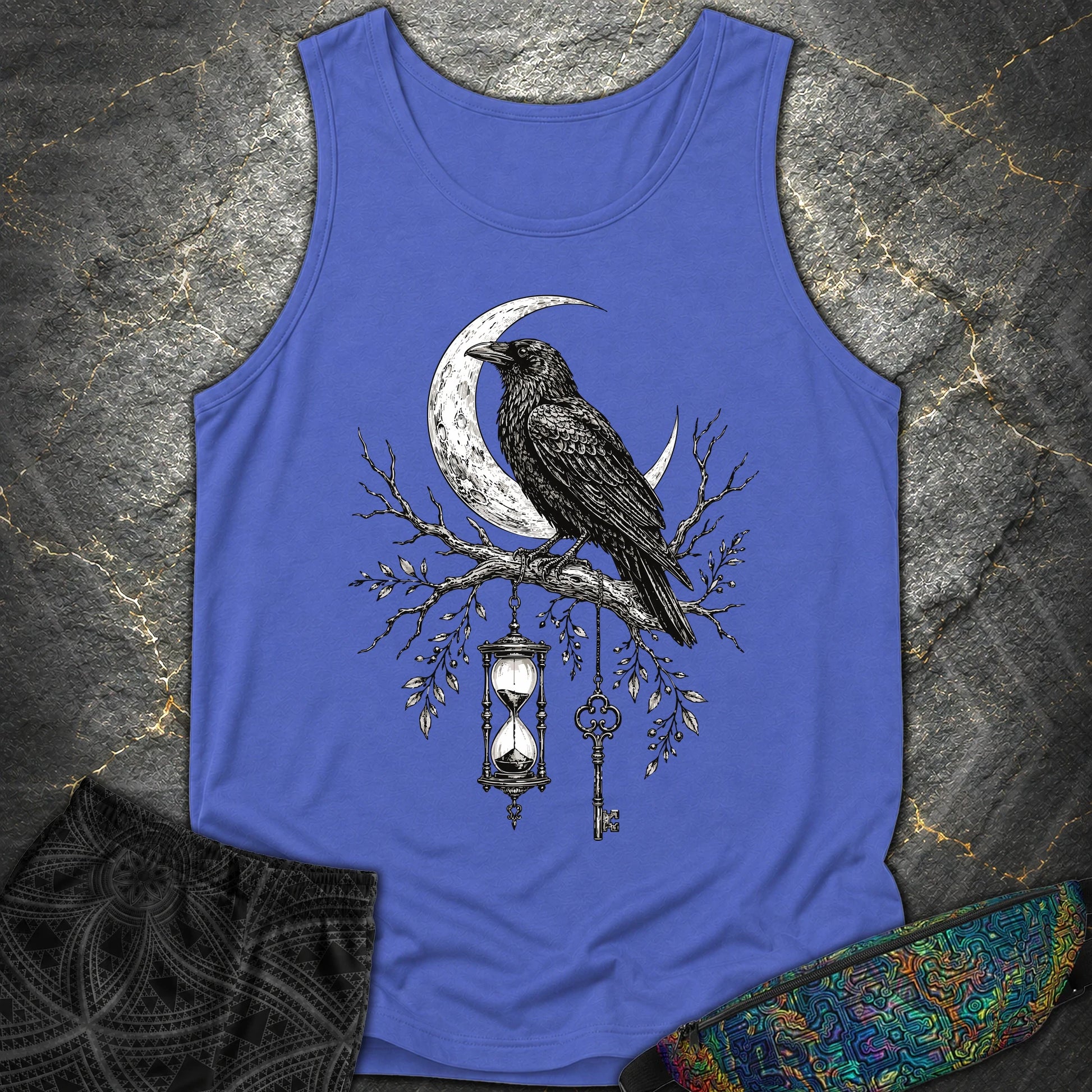 Crow Hourglass Key - Crow Hourglass Key Comfort Tank Top - Flo Blue