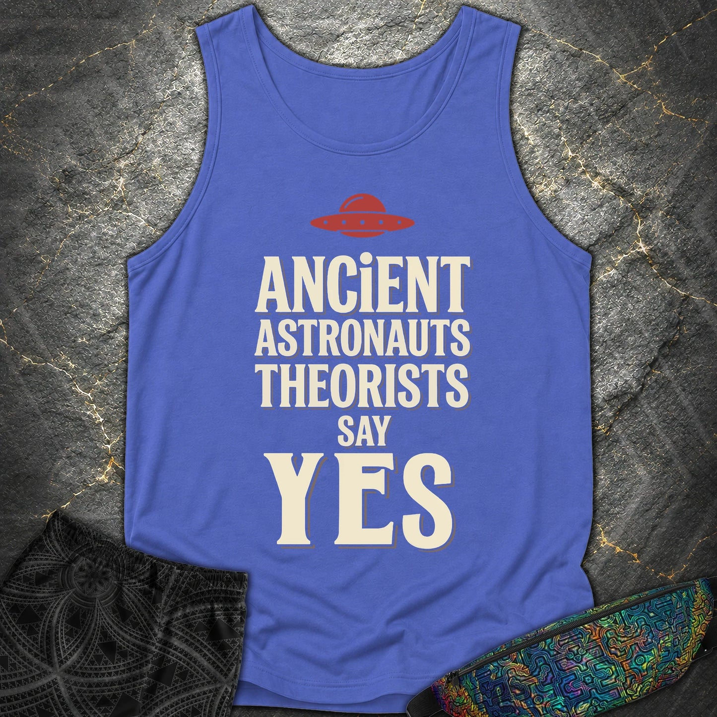 Ancient Astronaut Sey Yes 3 - Ancient Astronaut Sey Yes 3 Comfort Tank Top - Flo Blue