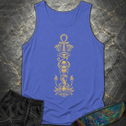 Ancient Egyptian Symbol Totem - Ancient Egyptian Symbol Totem Comfort Tank Top - Flo Blue