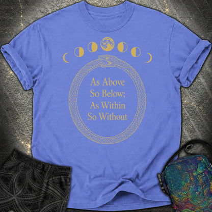 As Above So Below Gold Ouroboros - As Above So Below Gold Ouroboros Comfort T-Shirt - Flo Blue