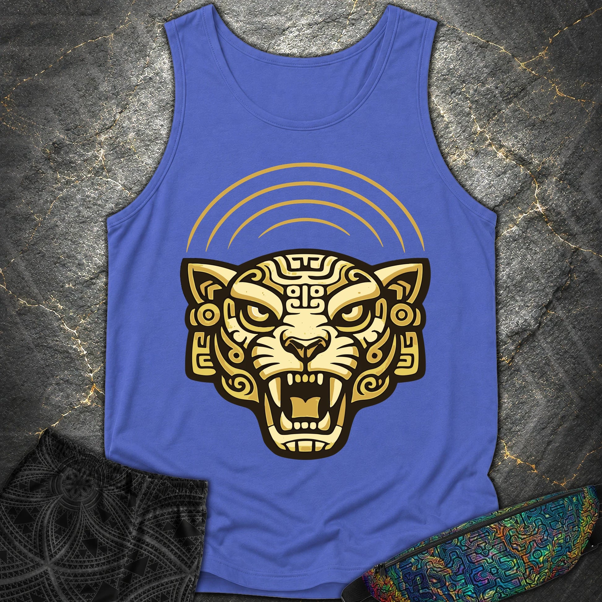 Mayan Jaguar - Mayan Jaguar Comfort Tank Top - Flo Blue