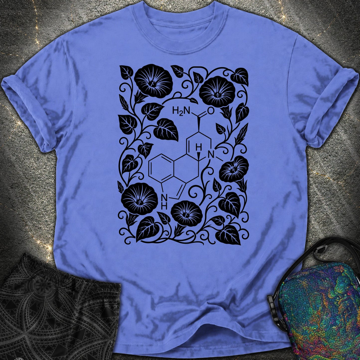 Morning Glory Molecule - Morning Glory Molecule Comfort T-Shirt - Flo Blue