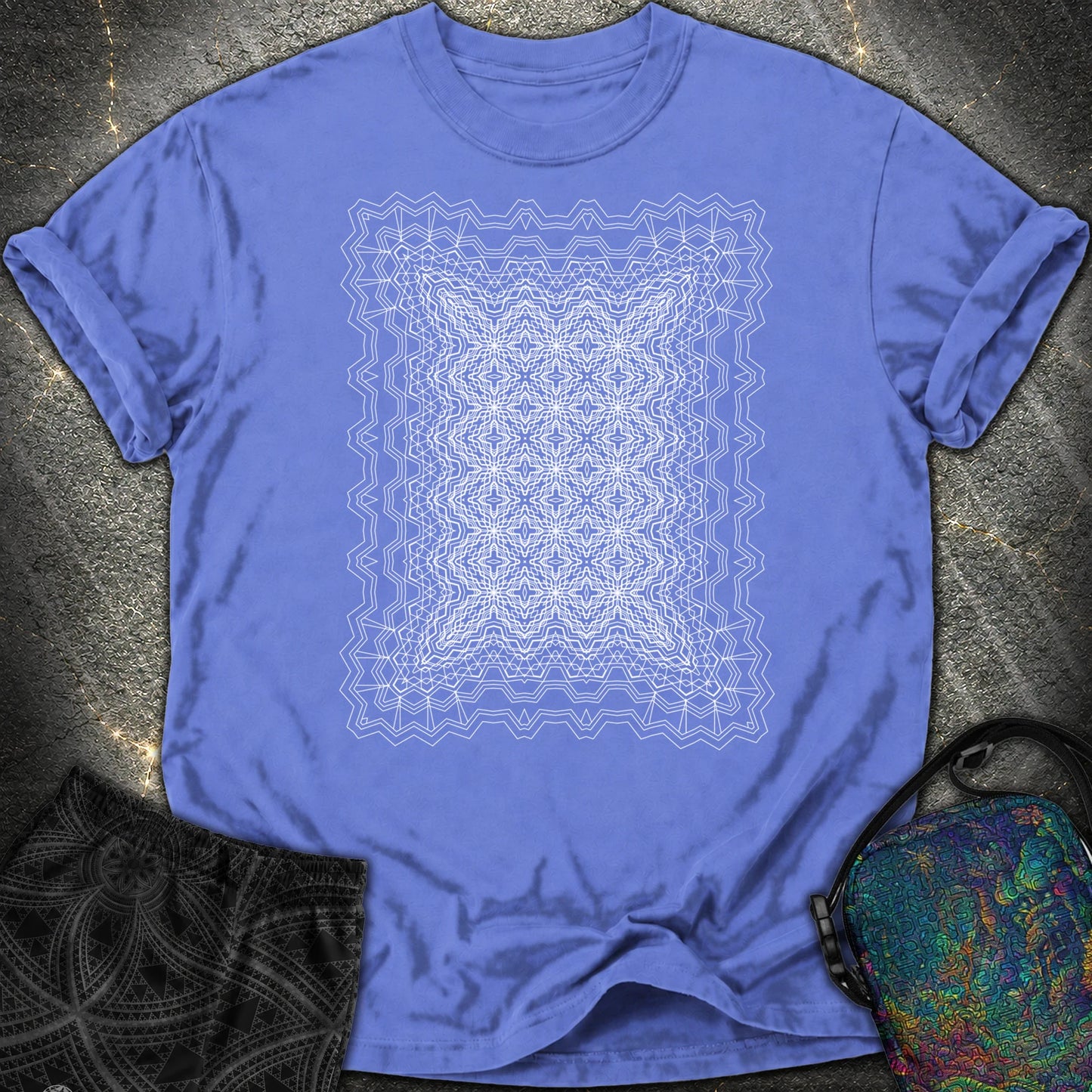Infinite Geometric Lattice - Infinite Geometric Lattice Comfort T-Shirt - Flo Blue
