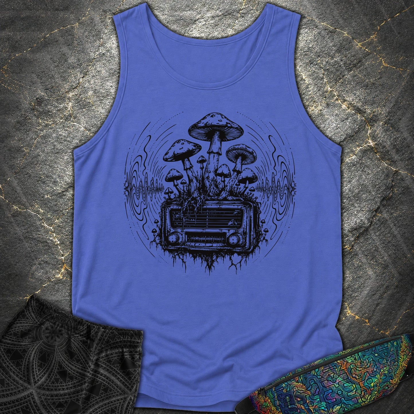 Mushroom Radio - Mushroom Radio Comfort Tank Top - Flo Blue