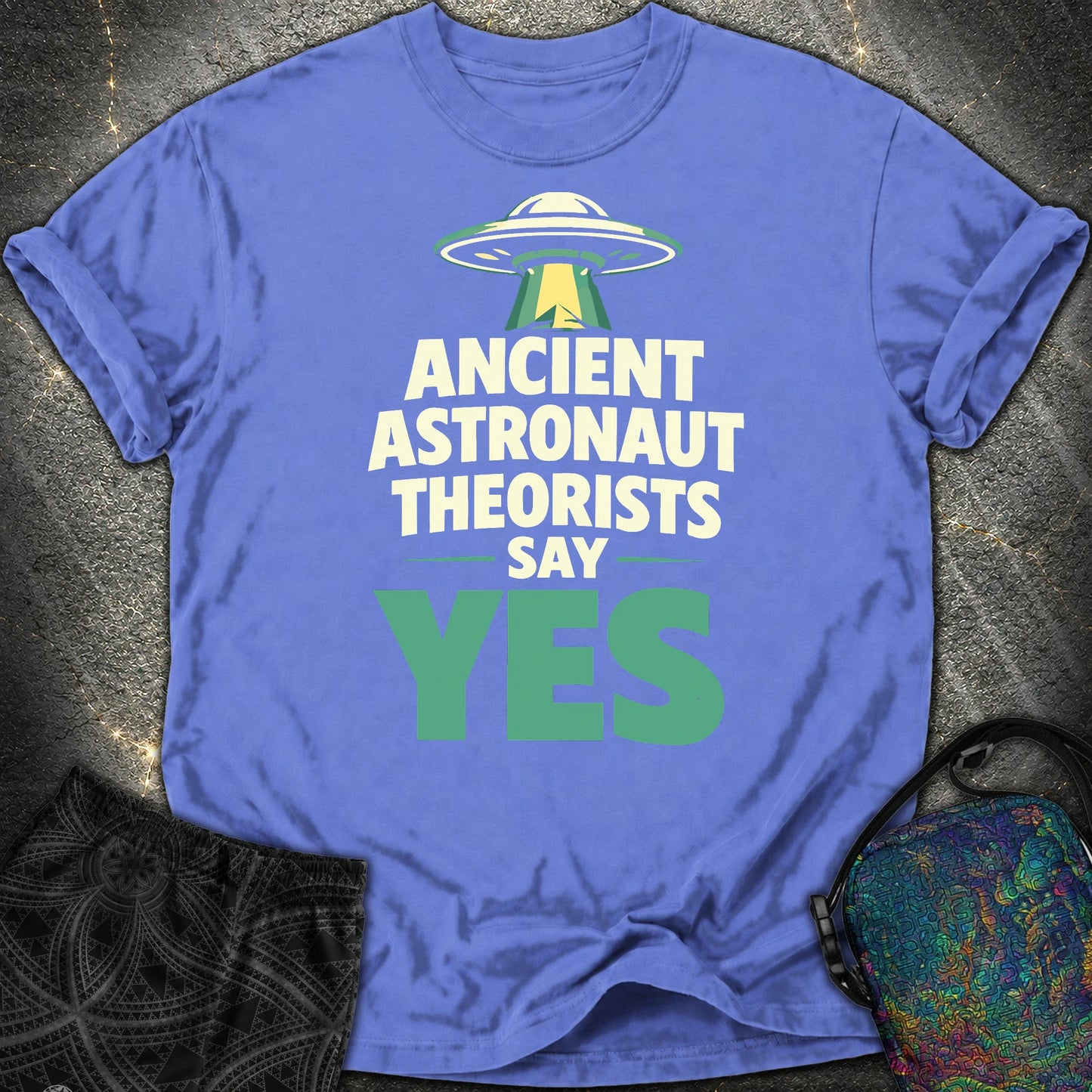 Ancient Astronaut Sey Yes 2 - Ancient Astronaut Sey Yes 2 Comfort T-Shirt - Flo Blue