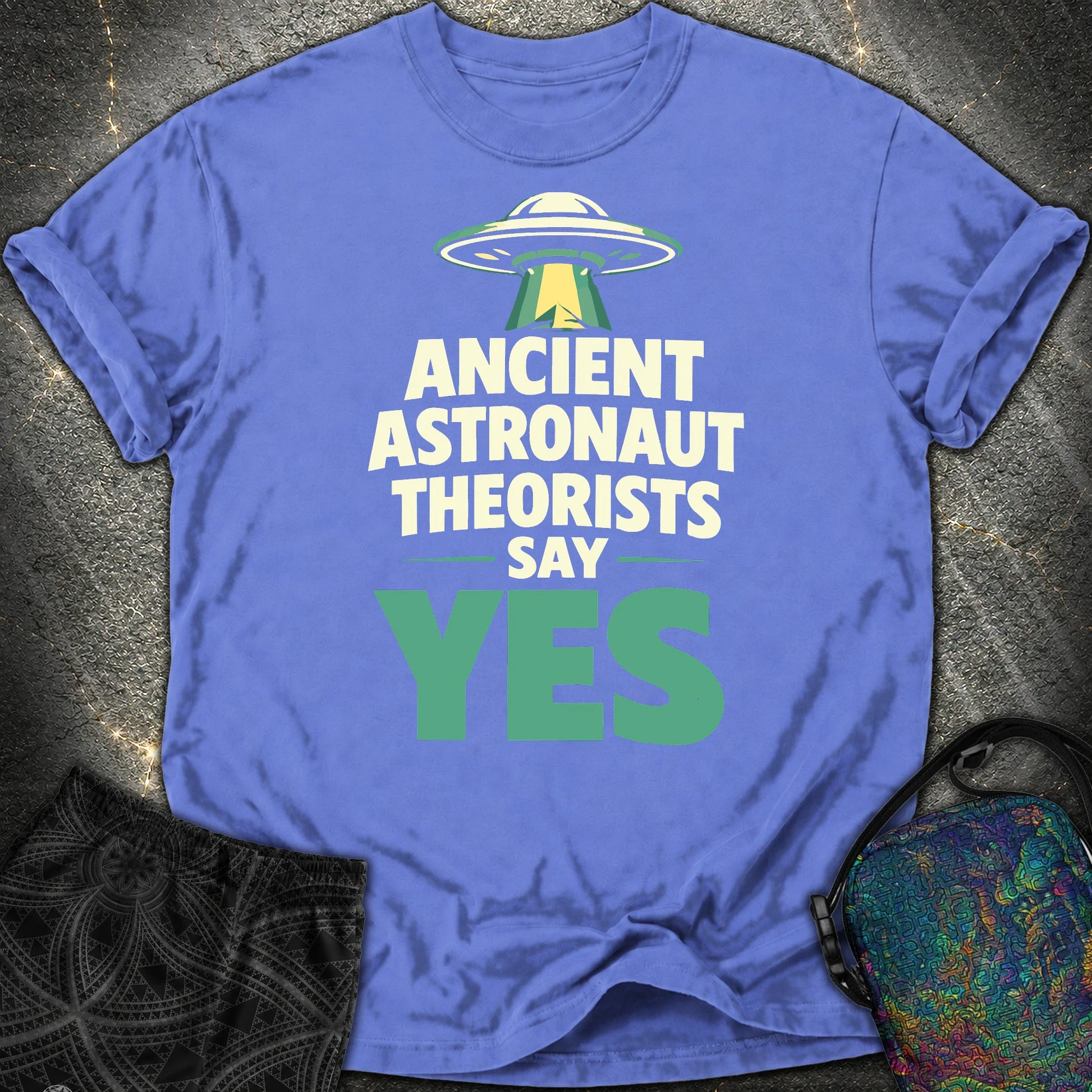 Ancient Astronaut Sey Yes 2 - Ancient Astronaut Sey Yes 2 Comfort T-Shirt - Flo Blue