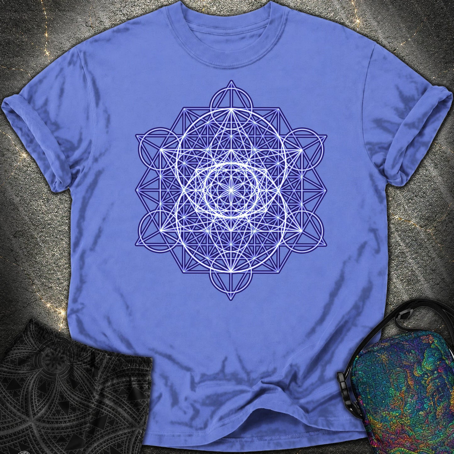 Vesica Eye Of The Universe Comfort T-Shirt - Vesica Eye Of The Universe Comfort T-Shirt - Flo Blue